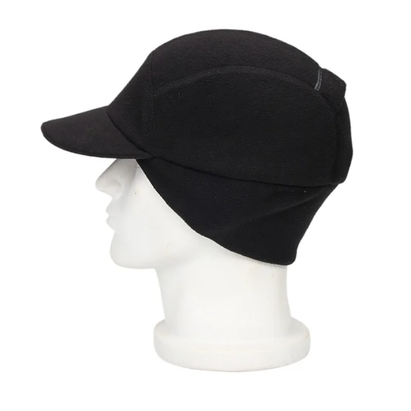 Outdoor Sports Baseball Cap with Ponytail Hole for Women Reflective Pull Down Ear Flaps Winter Headwear - M