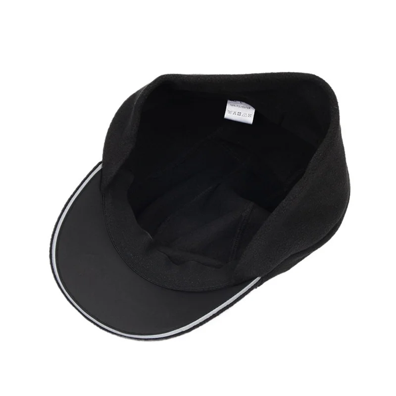 Outdoor Sports Baseball Cap with Ponytail Hole for Women Reflective Pull Down Ear Flaps Winter Headwear - M