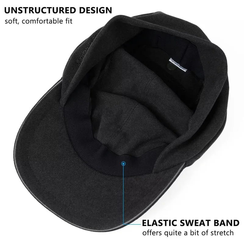Outdoor Sports Baseball Cap with Ponytail Hole for Women Reflective Pull Down Ear Flaps Winter Headwear - M