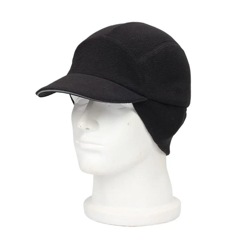 Outdoor Sports Baseball Cap with Ponytail Hole for Women Reflective Pull Down Ear Flaps Winter Headwear - M