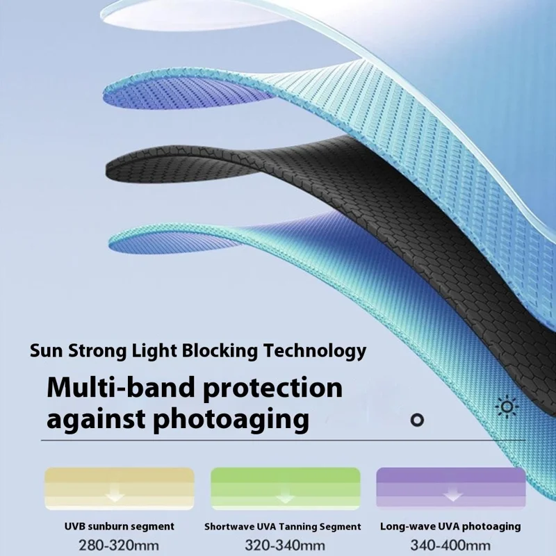 3.5cm Thickness UV Protection 6 Ribs Mini Flat Umbrella Sun Protection 5-fold Pocket Umbrella - Navy Blue