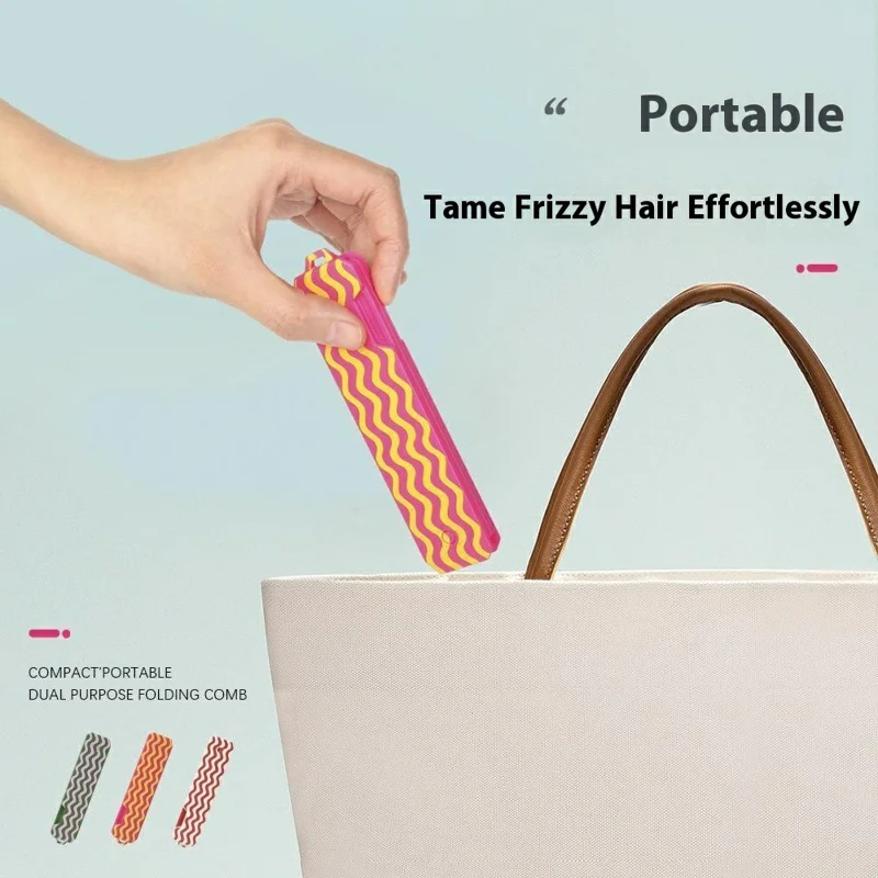 3 in 1 Portable Hair Styling Tool Multifunctional Plastic Wide Tooth Folding Pocket Comb