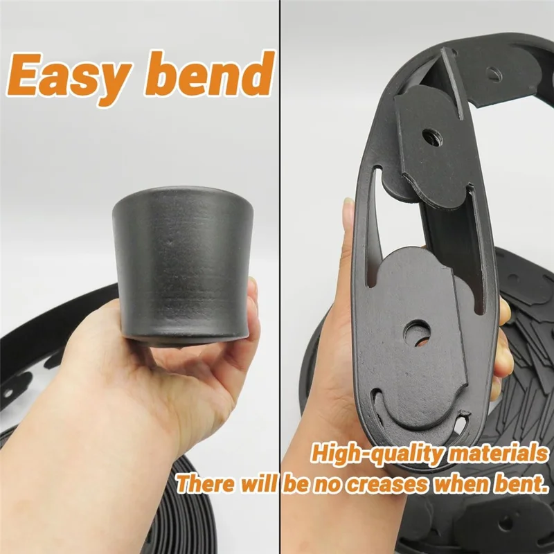 Havekant, landskabsafgrænsning Længde: 10 m, 3,8 cm x 5 cm Græskant, kantlister L-formet barriere med 30 stk. pæle - Sort