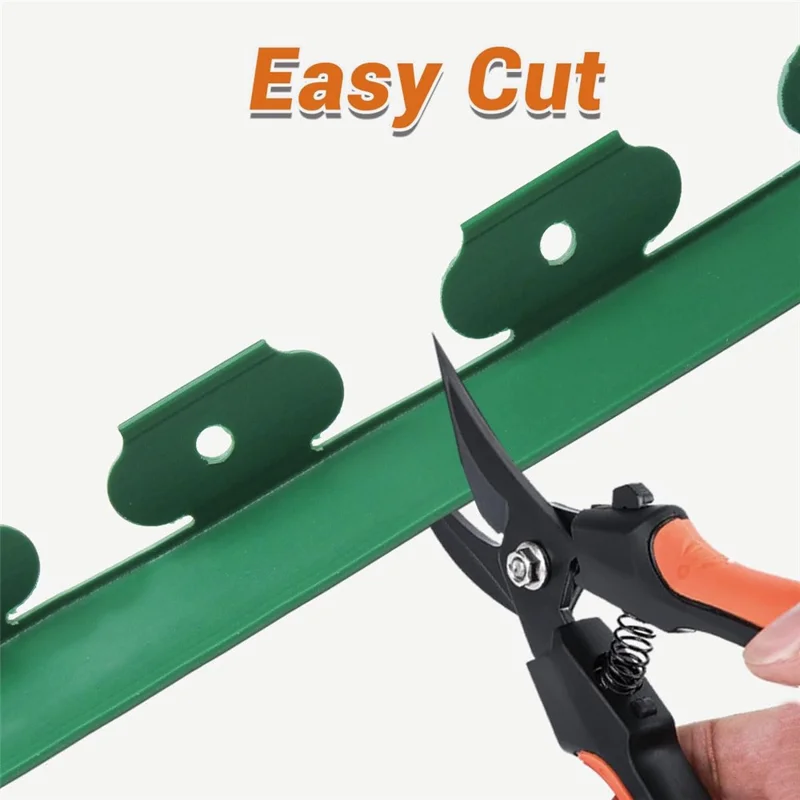 Garden Landscape Edging Length: 10m, 6cm x5cm Lawn Edging Border L-Shaped Barrier with 30PCS Stakes - Green