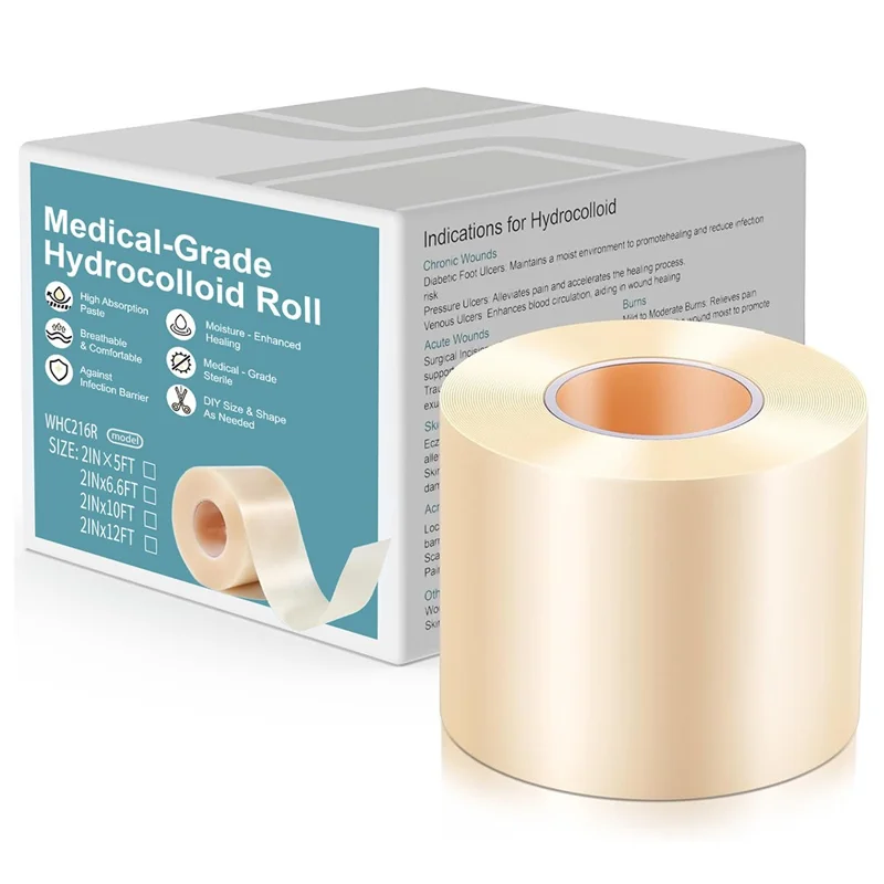 3.6m Length Hydrocolloid Wound Dressing Roll Medical Grade Absorbent Bandage for Wound Care, 5cm Width
