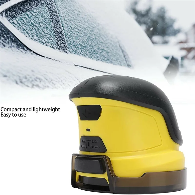 Quitanieves recargable por USB, raspador eléctrico de nieve para cristales de coche, herramienta de descongelación y limpieza - Amarillo