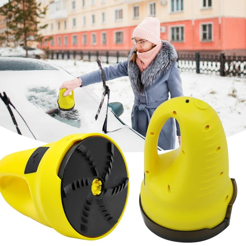 Electric Snow Scraper for Car Windshield Defroster Ice and Snow Remover Automotive Cleaning Tool - Yellow