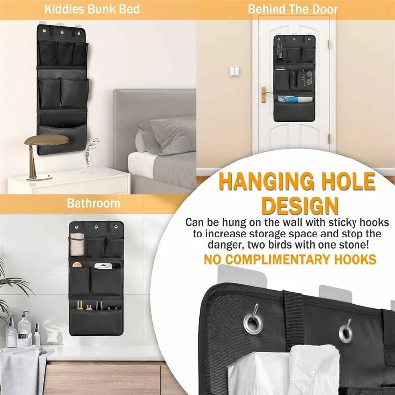 Oxford-stof sengeladder-dækkel med opbevaringslommer mod klatring til børn