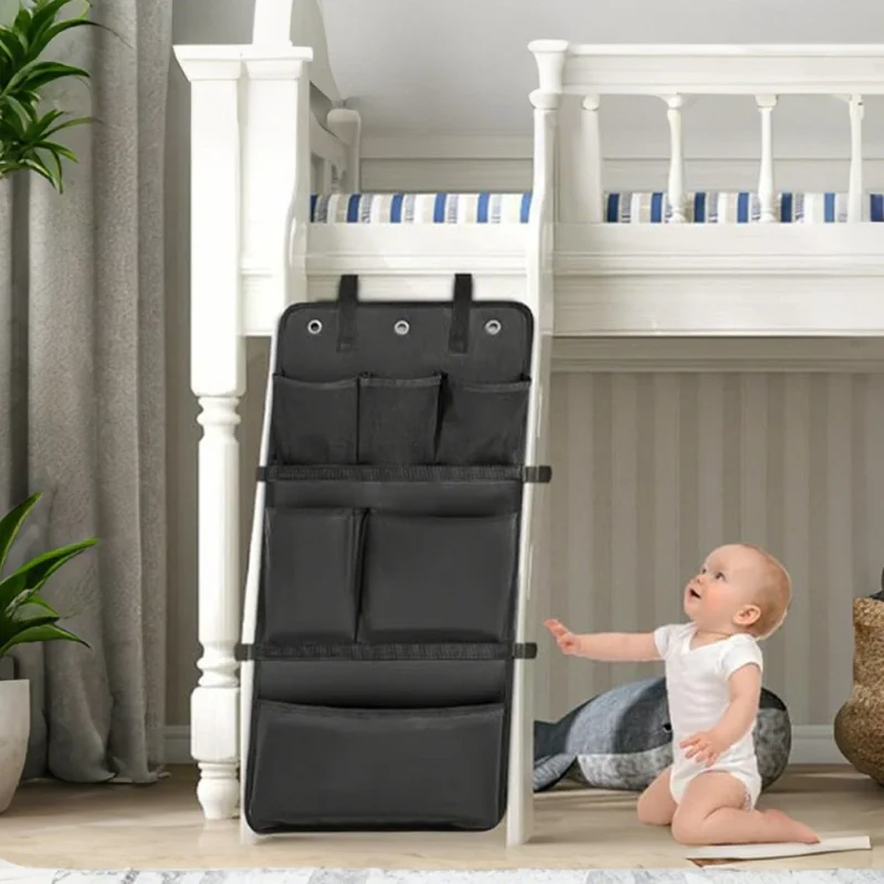 Oxford-stof sengeladder-dækkel med opbevaringslommer mod klatring til børn