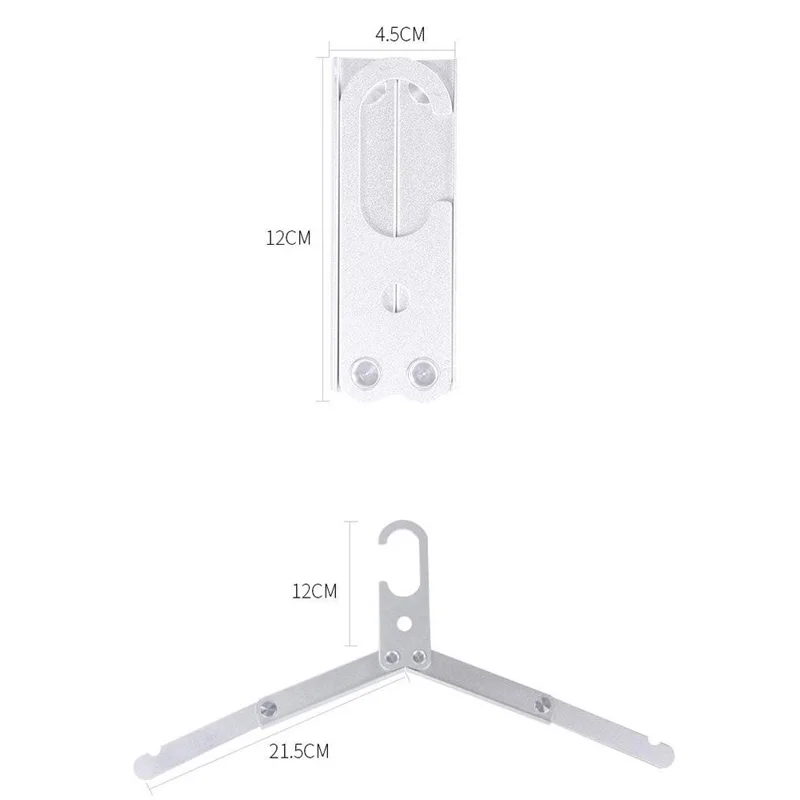 Ultralekki aluminiowy składany wieszak na bieliznę do kempingu, podróży, przenośny magiczny wieszak - srebrny