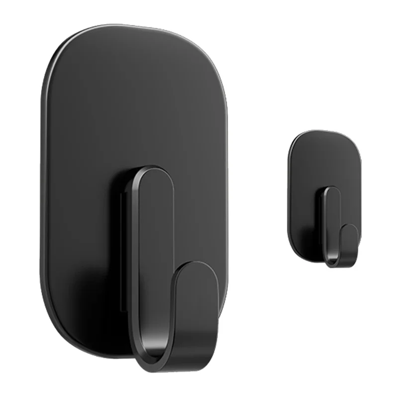 2Pcs No Trace Magnetic Hooks for Refrigerator Side Door Multipurpose Strong Magnet Hanger - Black