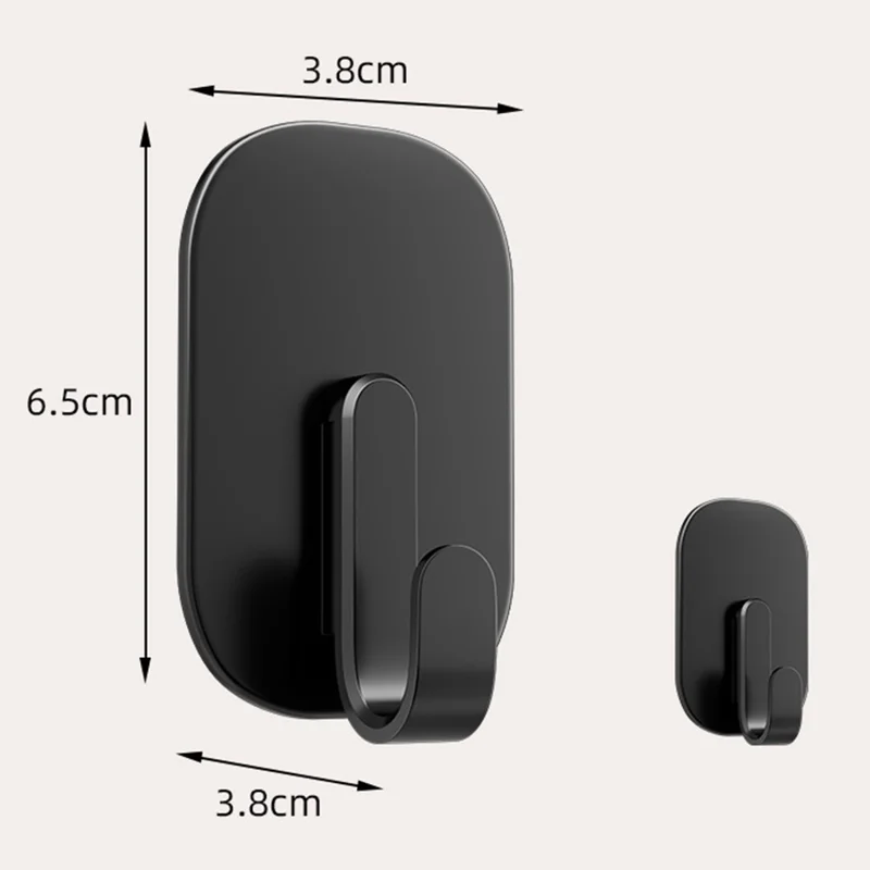 2Pcs No Trace Magnetic Hooks for Refrigerator Side Door Multipurpose Strong Magnet Hanger - Black