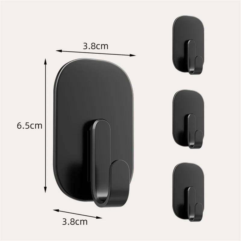 4Pcs No Trace Magnetic Hooks for Refrigerator Side Door Multipurpose Strong Magnet Hanger - Black