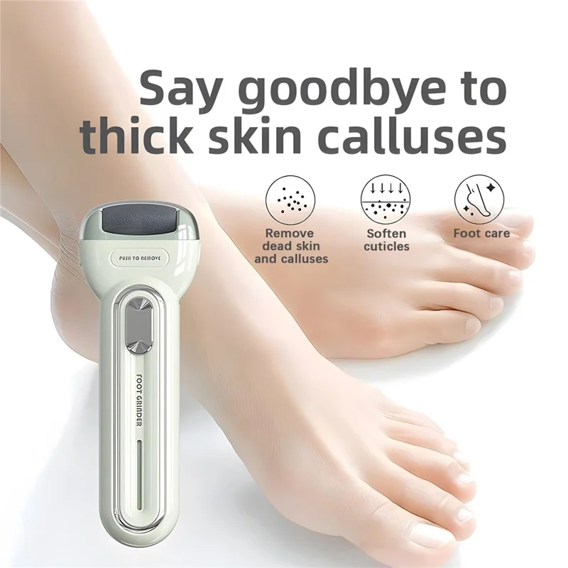 A18 Electric Foot Callus Remover Battery Powered Pedicure Tool Dead Skin File Foot Grinder for Home - Beige