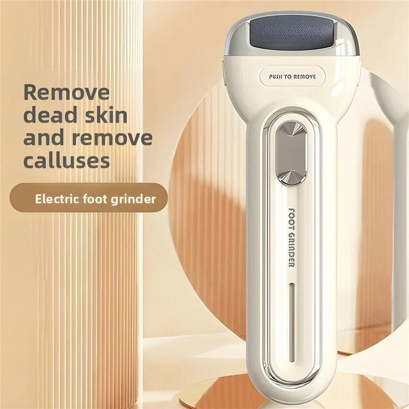 A18 Electric Foot Callus Remover Battery Powered Pedicure Tool Dead Skin File Foot Grinder for Home - Beige
