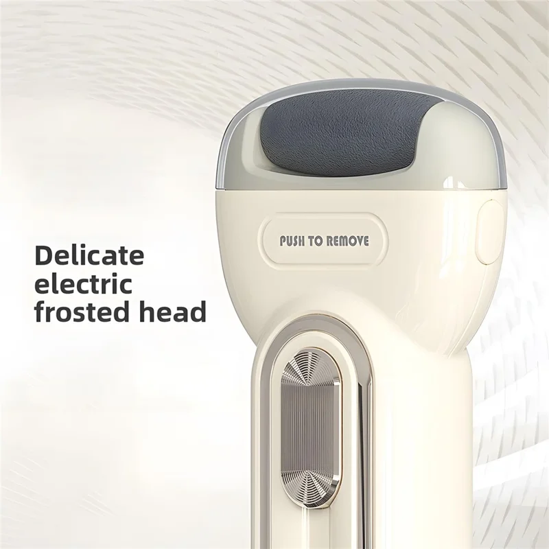 A18 Electric Foot Callus Remover Battery Powered Pedicure Tool Dead Skin File Foot Grinder for Home - Beige