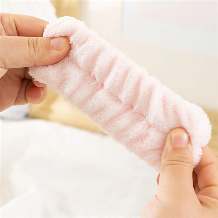 2PCS Fascia Assorbente per l'Acqua per il Lavaggio del Viso, Fasce per Polso per Acqua che Scorre Giù sulle Tue Braccia - Rosa Chiaro