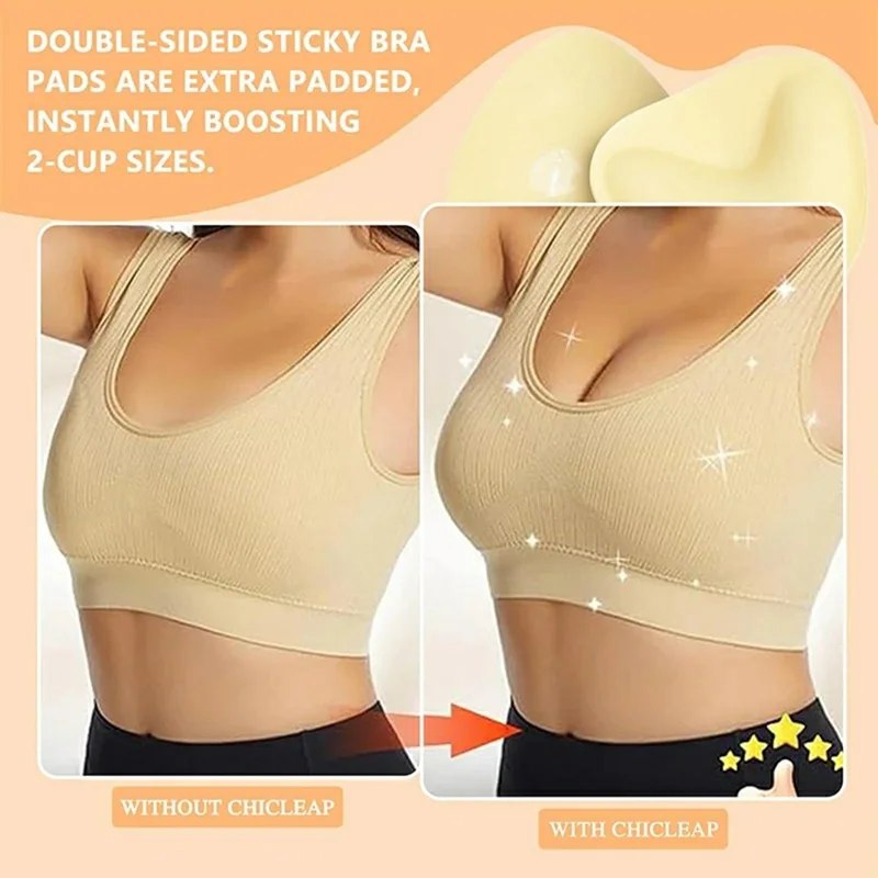 1 Para Trójkątne Wkładki do Biustonosza z Podwójnym Klejem dla Kobiet Niewidzialne Oddychające Wkładki Puszczające Piersi w Górze - A