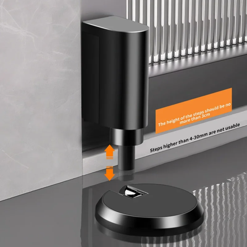 Nicht-magnetischer Druckknopf-Türstopper Bodenmontage Lautloser Puffer für Badezimmer Schlafzimmer Wandschutz - Schwarz