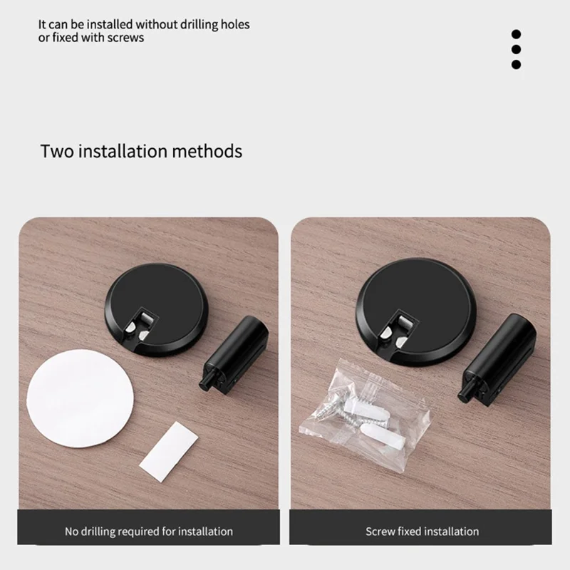 Nicht-magnetischer Druckknopf-Türstopper Bodenmontage Lautloser Puffer für Badezimmer Schlafzimmer Wandschutz - Schwarz