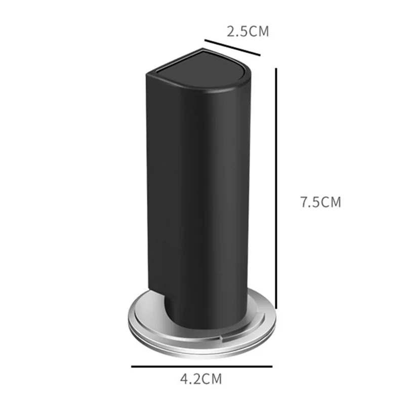 No Drilling Silent Door Stopper Waterproof Stainless Steel + PP Anti Collision Floor Mounted Door Catch - Black