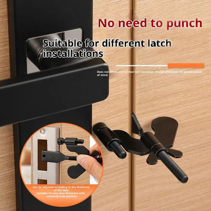 Adjustable Door Stopper for Hotel Rental Security Manganese Steel Safety Lock Door Wedge