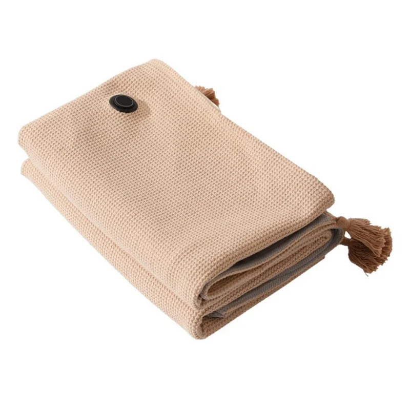 Portable Electric Heating Blanket for Home Office Car Camping USB Powered 5V Graphene Heating Shawl - Beige