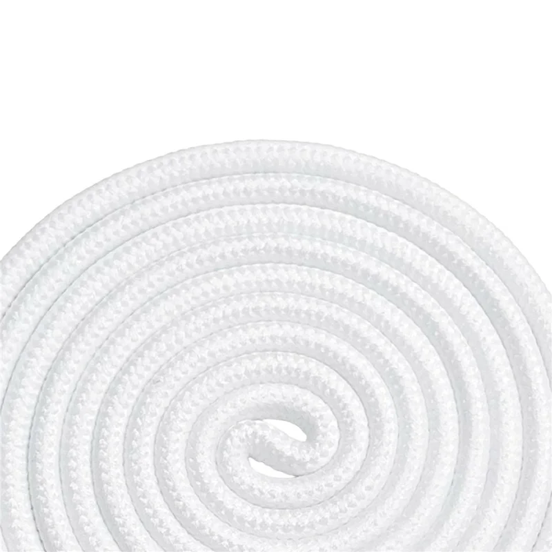 1 Pair 100cm Round Shoelaces Solid Color Polyester Laces for Sports Shoes Sneakers - Bleach White
