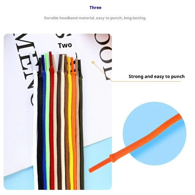 1 Pair 100cm Round Shoelaces Solid Color Polyester Laces for Sports Shoes Sneakers - Bleach White