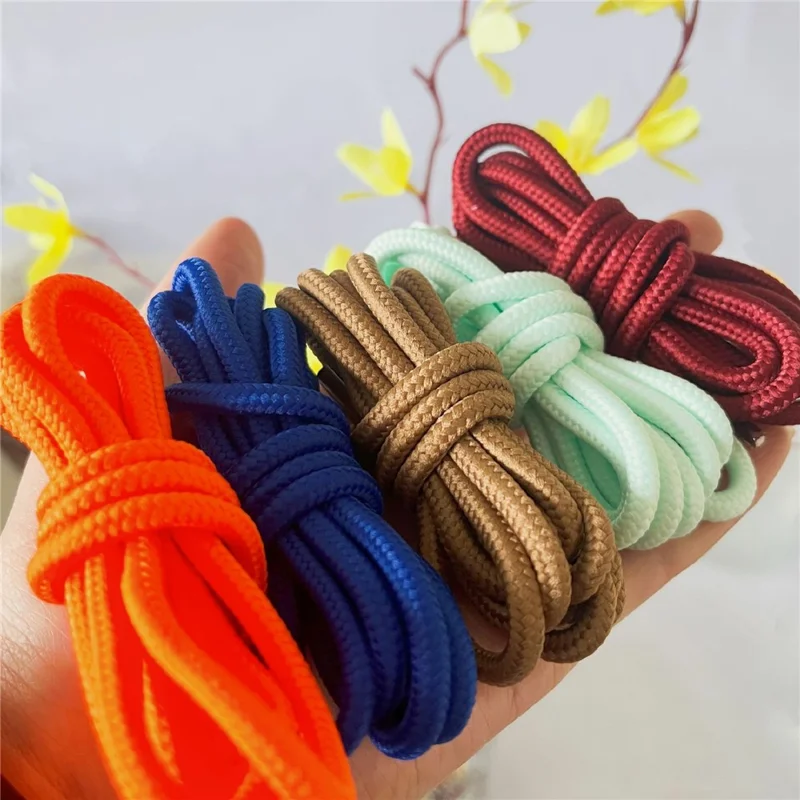 1 Pair 100cm Round Shoelaces Solid Color Polyester Laces for Sports Shoes Sneakers - Bleach White