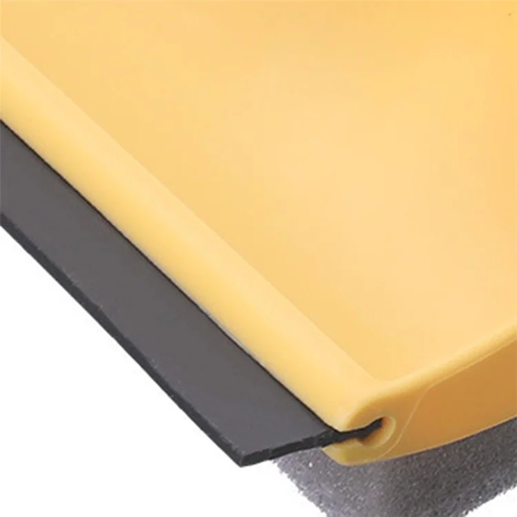 Double-Sided Cleaning Brush Sponge+Scraper Easy Scrubbing for Bathroom Mirrors, Glass Doors and Windows, Sinks - Yellow