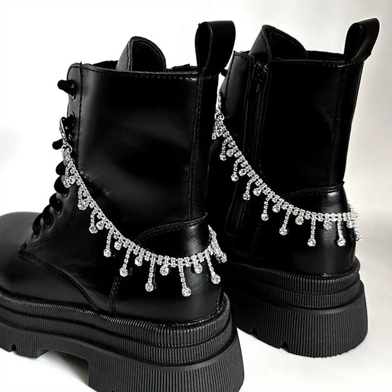 1Pc Luxury Rhinestone Chain Shoe Accessories Sparkly Versatile Shoe Charm Chain for Canvas Sneakers / Martin Boots
