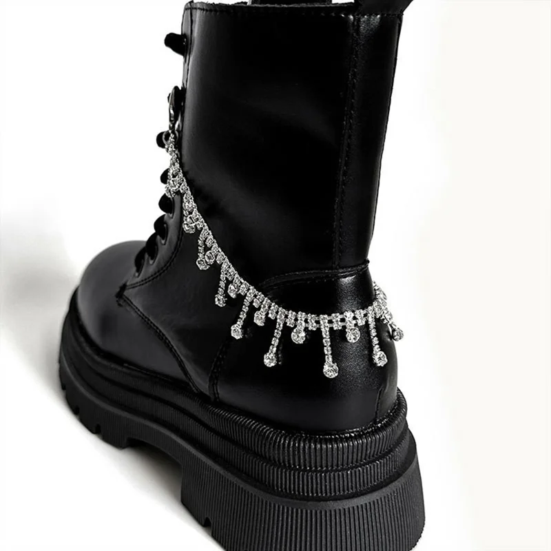 1Pc Luxury Rhinestone Chain Shoe Accessories Sparkly Versatile Shoe Charm Chain for Canvas Sneakers / Martin Boots