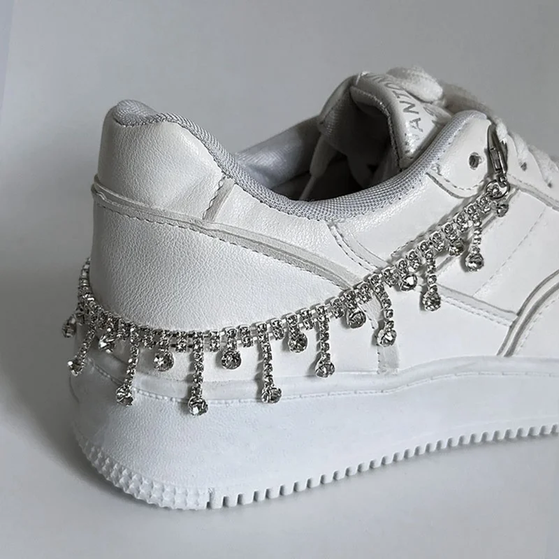 1Pc Luxury Rhinestone Chain Shoe Accessories Sparkly Versatile Shoe Charm Chain for Canvas Sneakers / Martin Boots