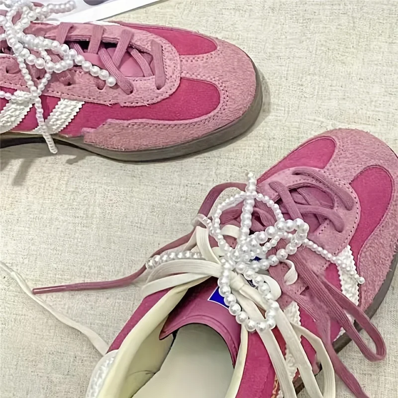 1Pair Pearl Butterfly Bow Tassel Shoe Charm Double Layer Bow Decorative Shoe Accessory