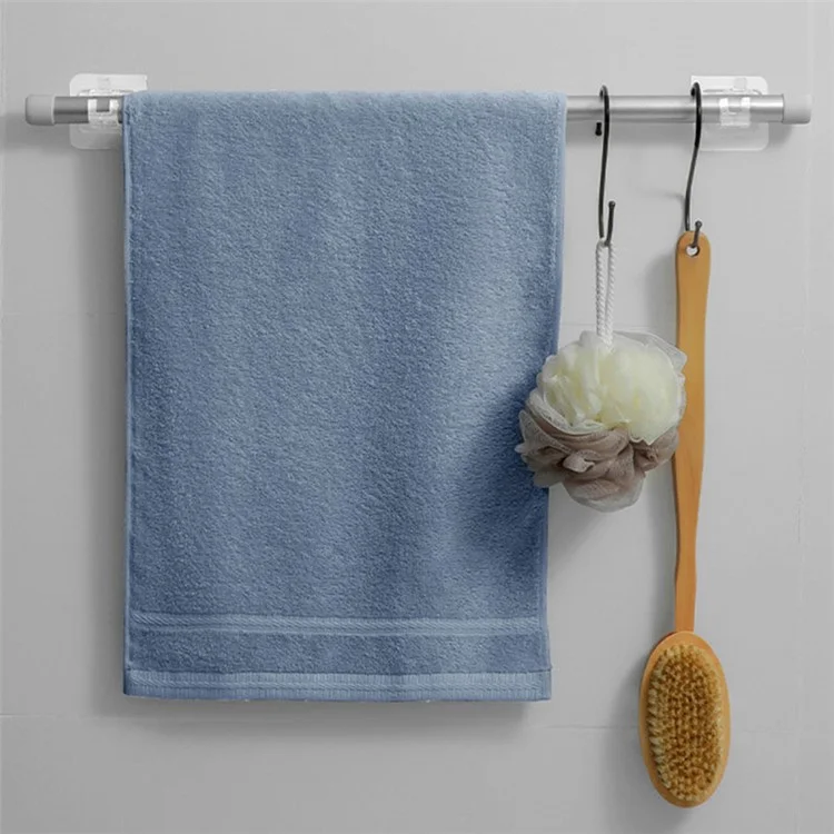 2PCS Curtain Towel Rod Holder No Drill Self-Adhesive Holder Hook Fixing Hook Hanging Bracket - Transparent