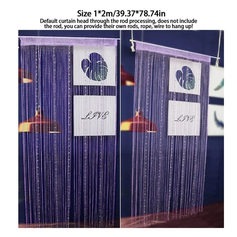 ستارة خرز كريستال 100 × 200 سم للنوم والم living room ديكور ستارة بشرائط لتقسيم الباب - أبيض