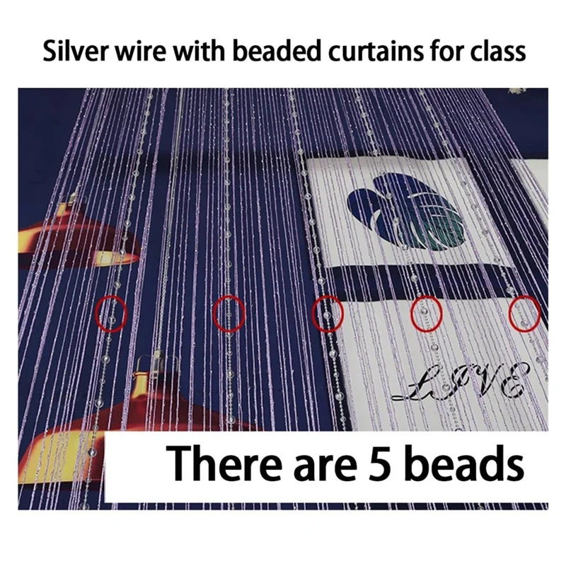 ستارة خرز كريستال 100 × 200 سم للنوم والم living room ديكور ستارة بشرائط لتقسيم الباب - أبيض