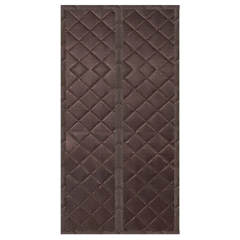 Tenda magnetica isolante termica invernale da 100 x 210 cm senza foratura, texture a rombi, schermo per porta antivento - Caffè - Caffè - Caffè
