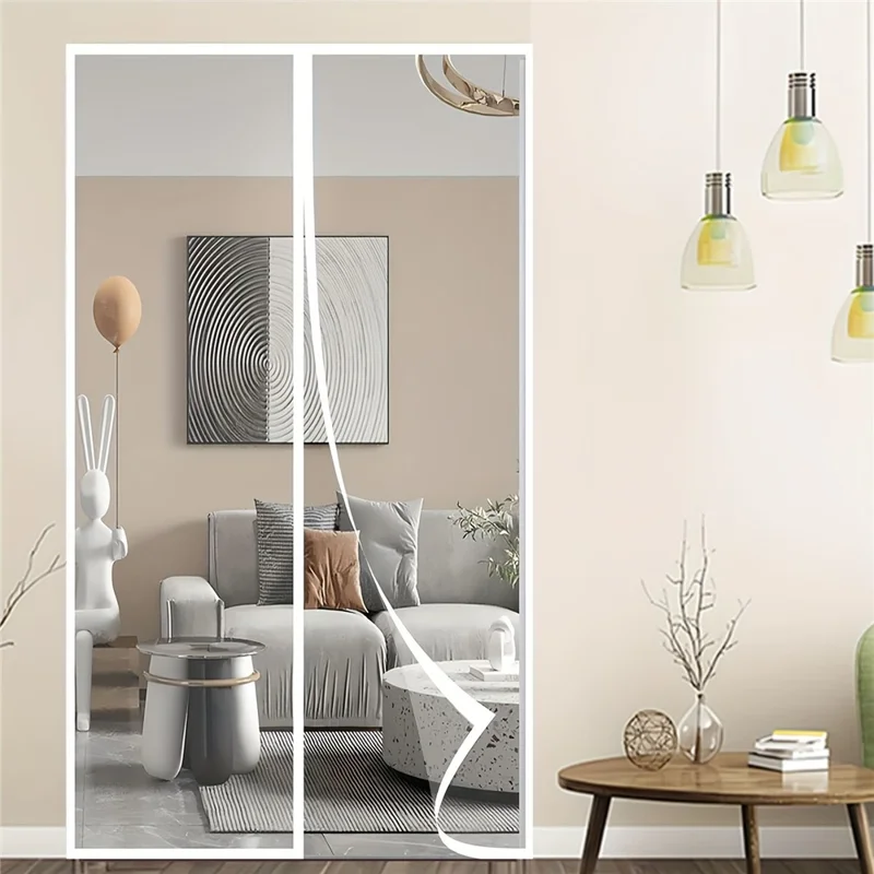 120 x 210 cm Magnetische Fliegengitter-Vorhang-Mesh-Insektenschutz ohne Bohren Privatsphäre-Trennwand für Küche / Schlafzimmer - Schwarz