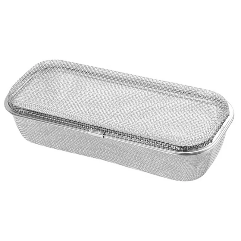 SUS304 Large Cutlery Sterilizing Basket Rust Resistant Fast Drainage Dishwasher Cutlery Storage Basket - Silver