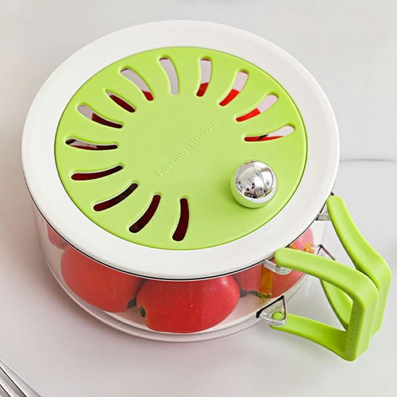 Double Layer Draining Box Large Capacity Fruit Washing Basket Detachable Washing Basket(BPA-Free) - Green