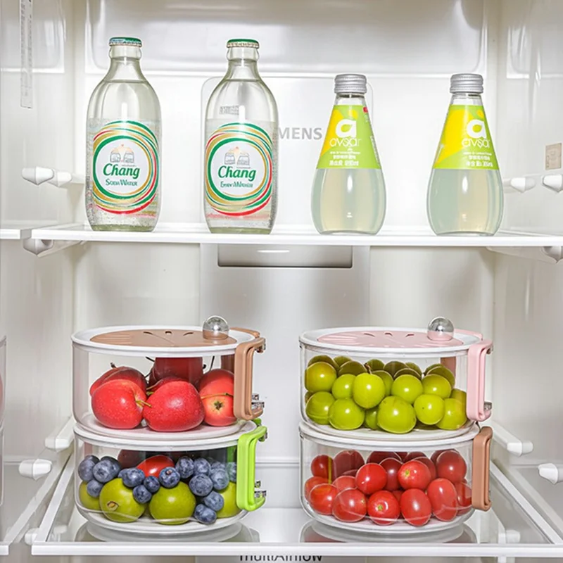 Double Layer Draining Box Large Capacity Fruit Washing Basket Detachable Washing Basket(BPA-Free) - Green