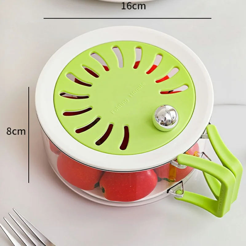 Double Layer Draining Box Large Capacity Fruit Washing Basket Detachable Washing Basket(BPA-Free) - Green