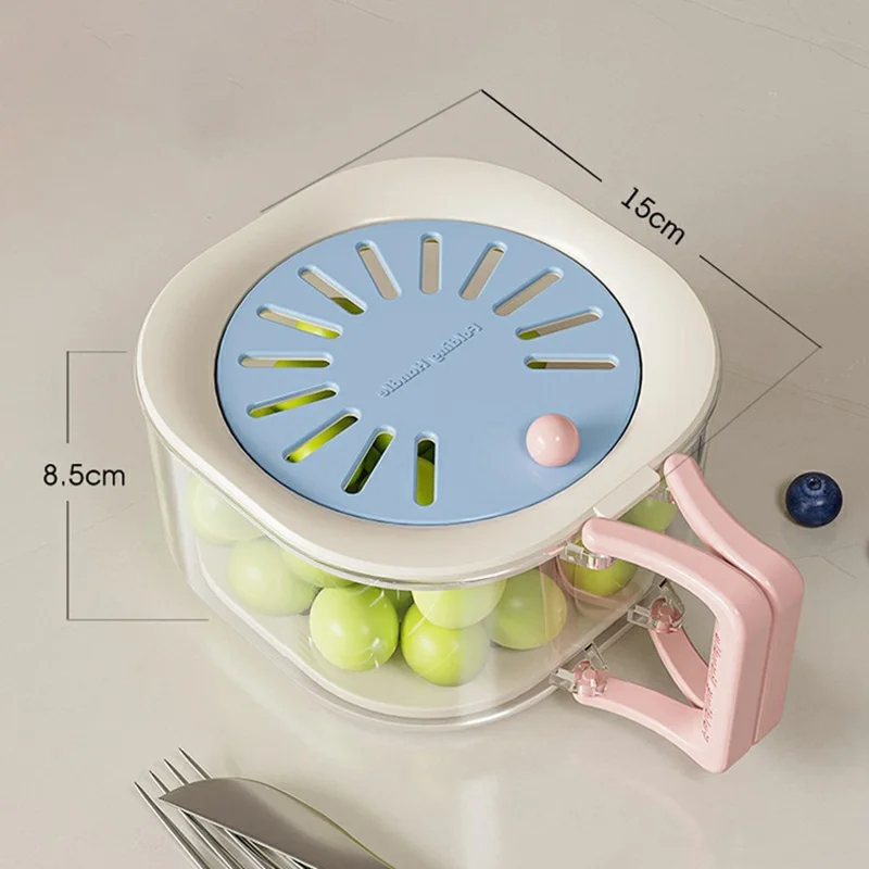 2 in 1 Drainage Tray Thickened Fruit Washing Basket Efficient Drainage Vegetable Washing Basket - Sky Blue