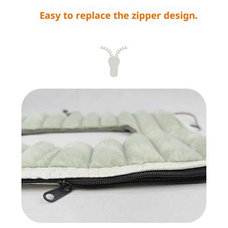 Striped USB Heated Toilet Seat Cover 5 Levels Temperature Control Washable Plush Heating Pad - Green