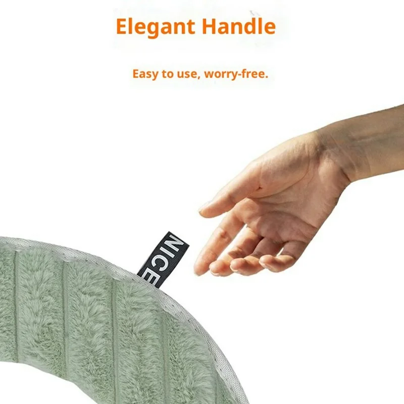 Striped USB Heated Toilet Seat Cover 5 Levels Temperature Control Washable Plush Heating Pad - Green