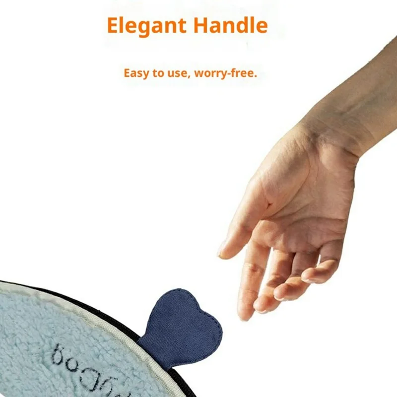 Cartoon Pattern USB Heated Toilet Seat Cover Washable Lamb Fleece 5 Levels Fast Heating Pad - Blue