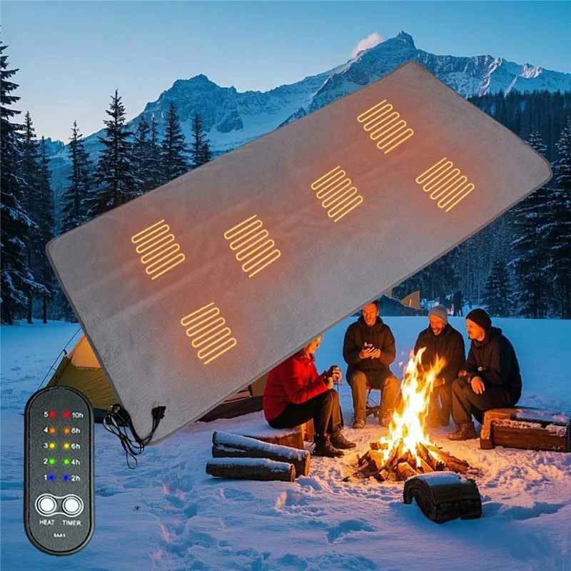 Coperta elettrica riscaldata da 160 x 80 cm con USB, 5 impostazioni di temperatura, coperta riscaldante morbida e pelosa con timer - Grigio