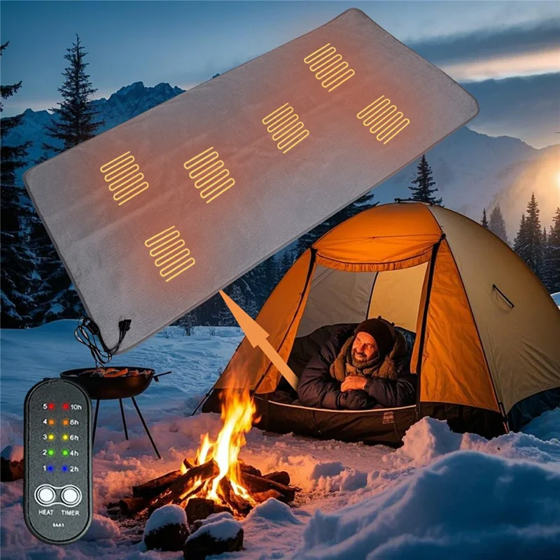 Coperta elettrica riscaldata da 160 x 80 cm con USB, 5 impostazioni di temperatura, coperta riscaldante morbida e pelosa con timer - Grigio